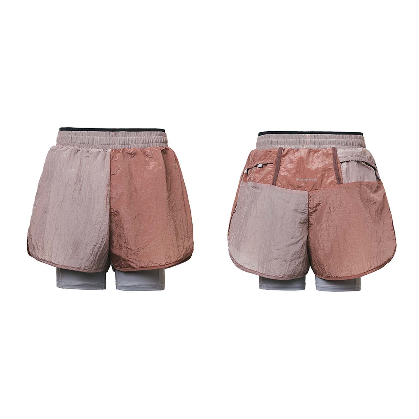 Metallic Nylon Layered Sports Shorts