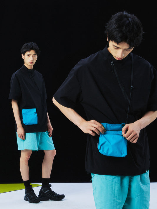 3M Reflective Quick-Dry Detachable Pocket High-Neck Short-Sleeve Shirt