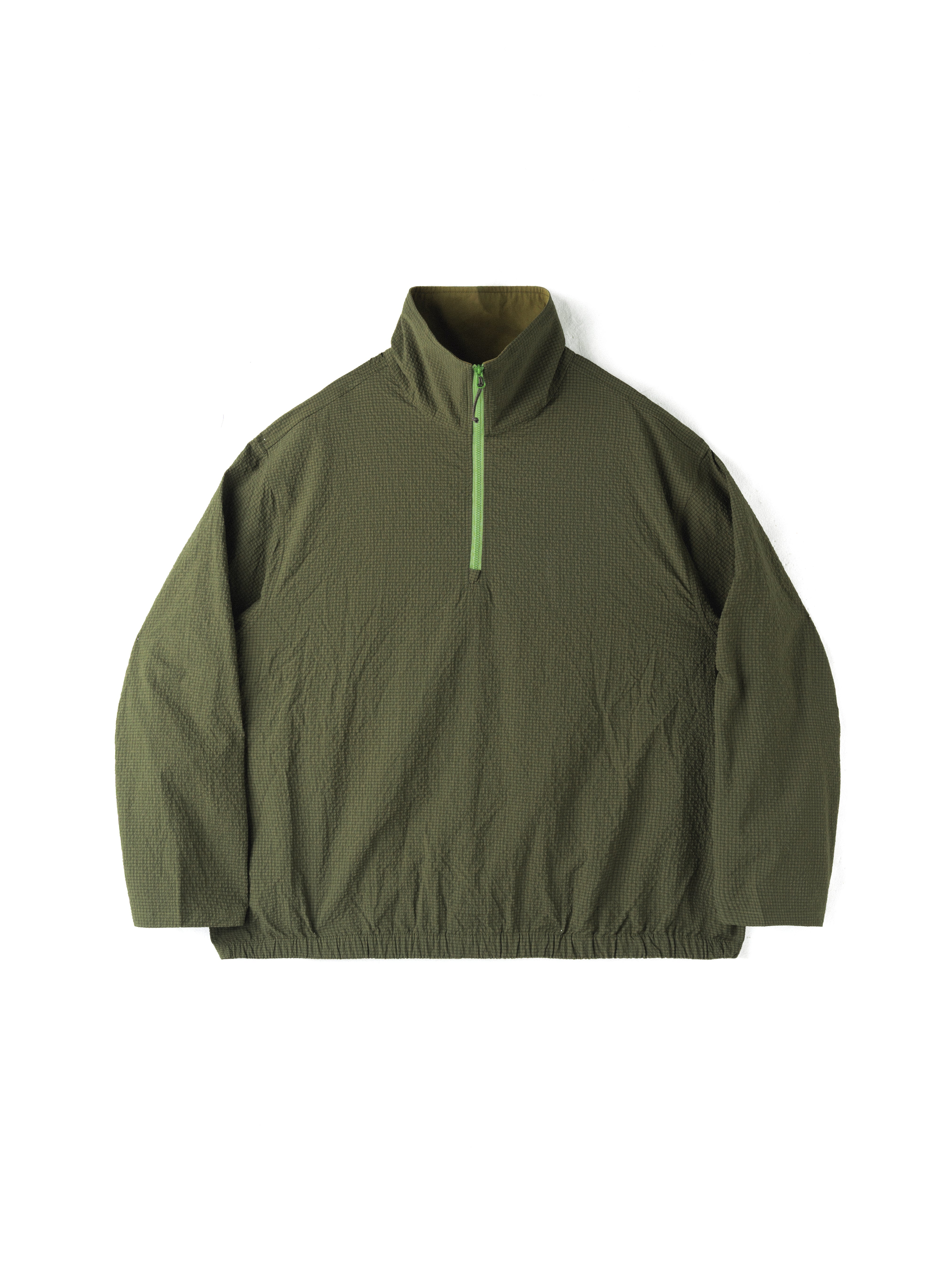 UPF 50+ Half-Zip Seersucker Stand Collar Shirt