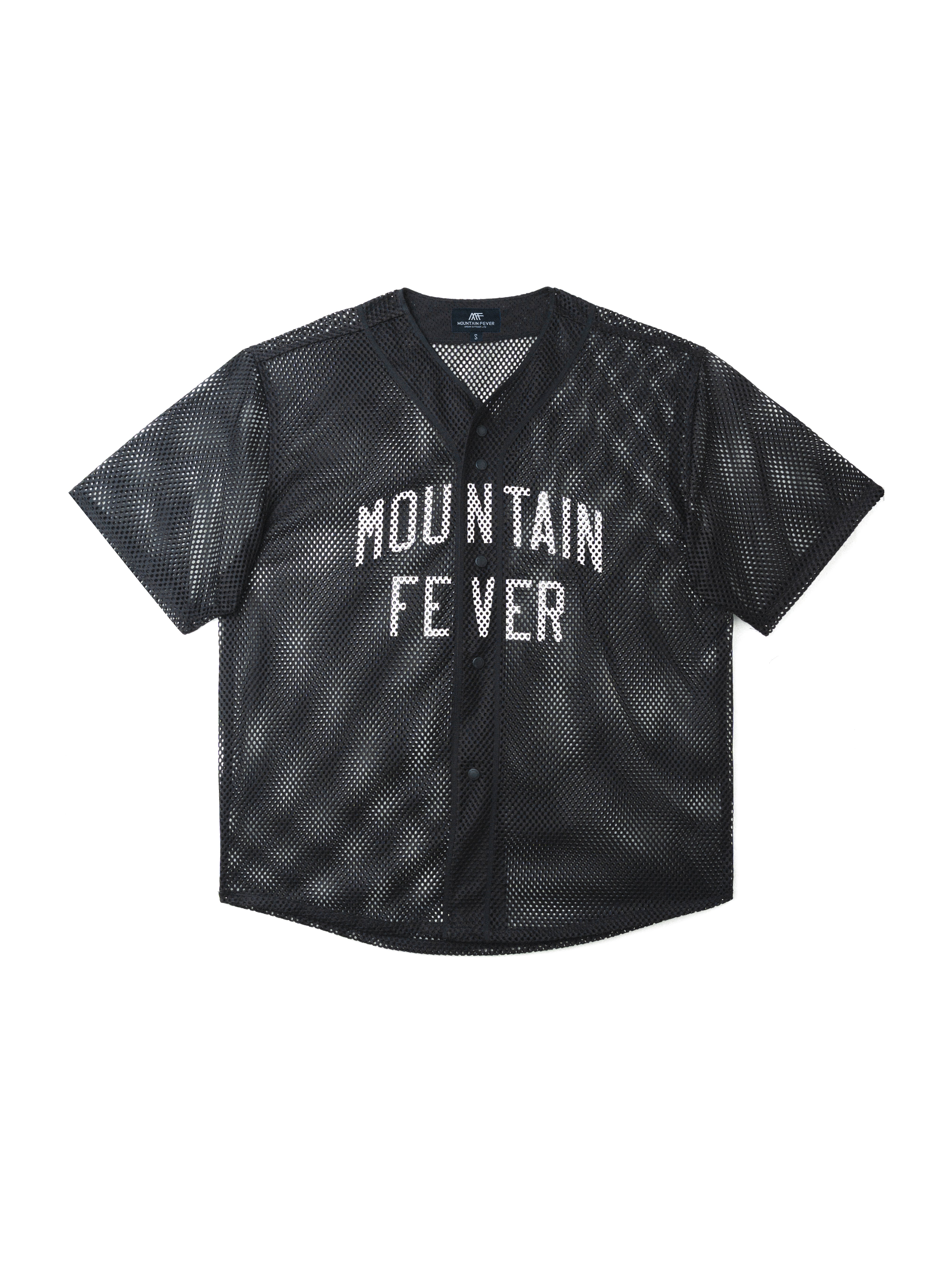 Color-blocked printed mesh baseball jacket