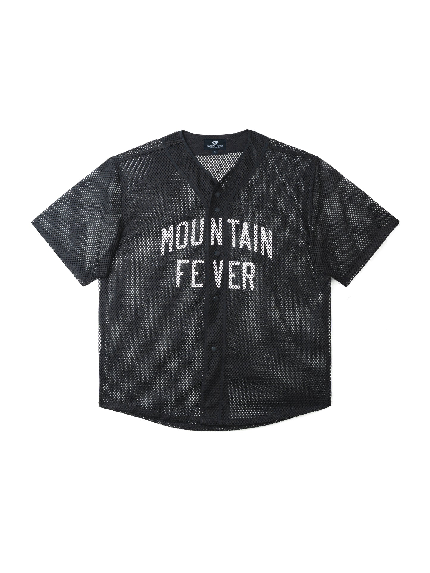 Color-blocked printed mesh baseball jacket