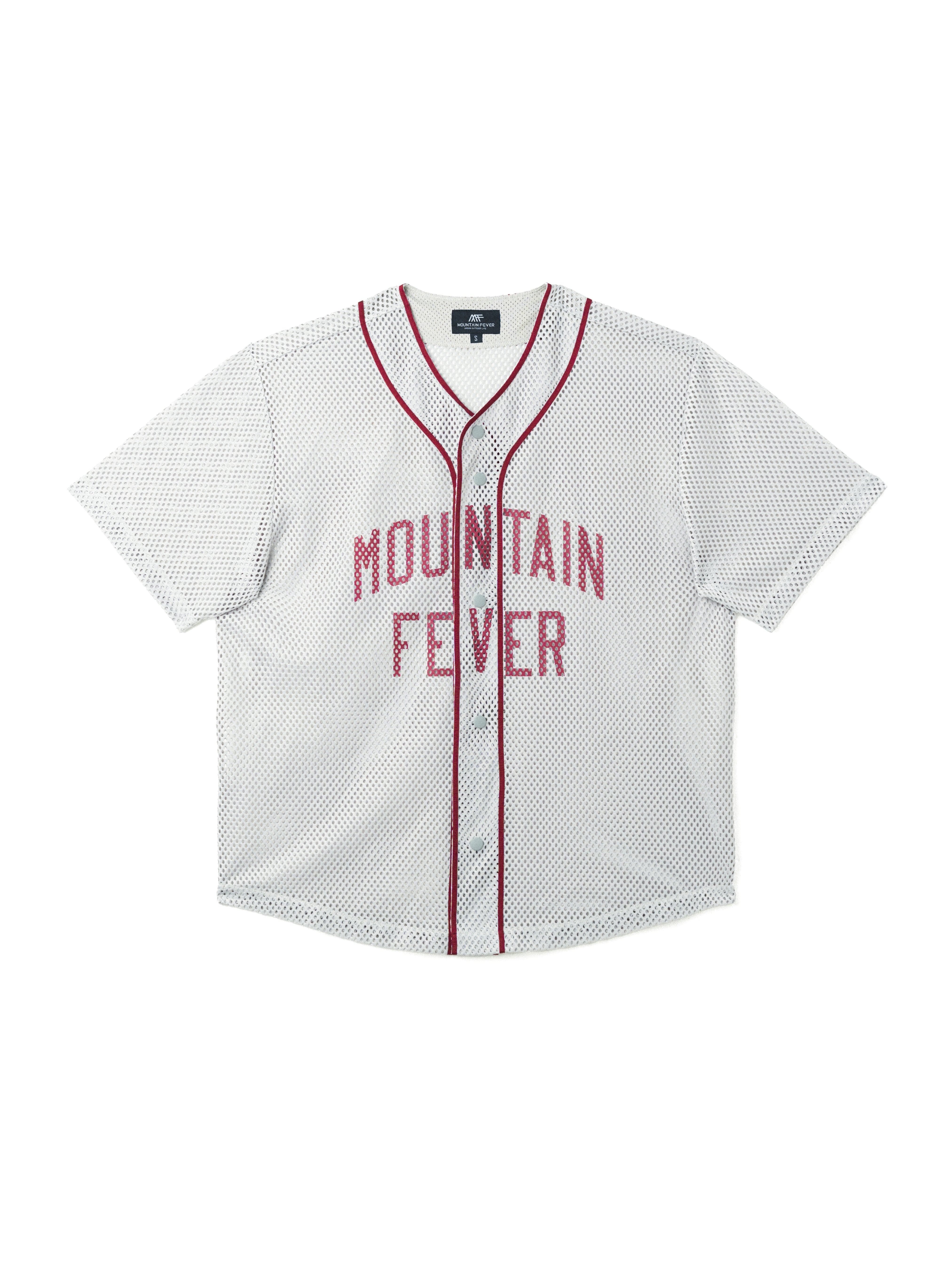 Color-blocked printed mesh baseball jacket