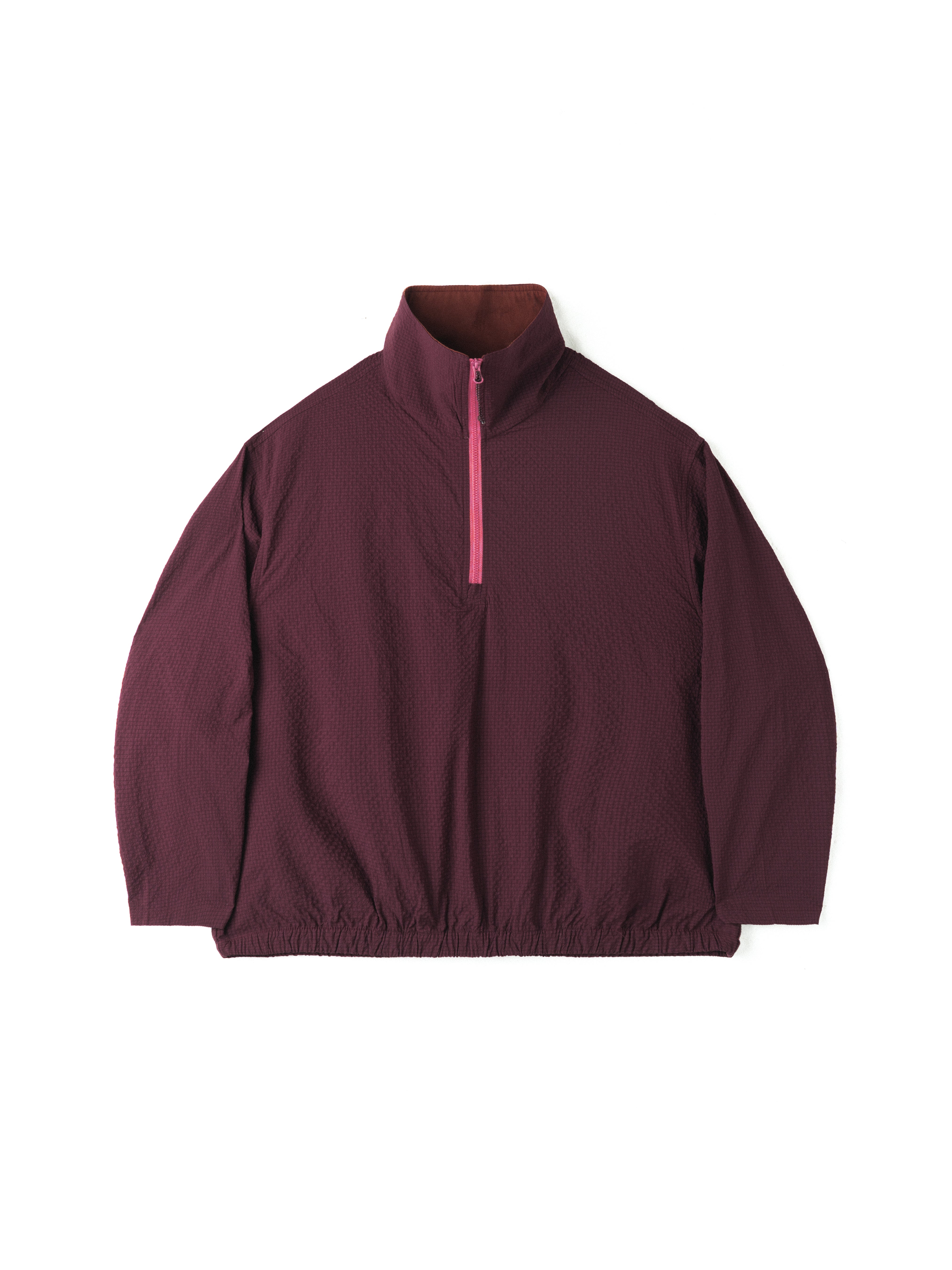 UPF 50+ Half-Zip Seersucker Stand Collar Shirt