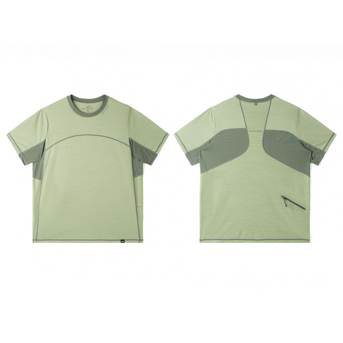 Seamless Color-Blocked Quick-Dry Short Sleeve