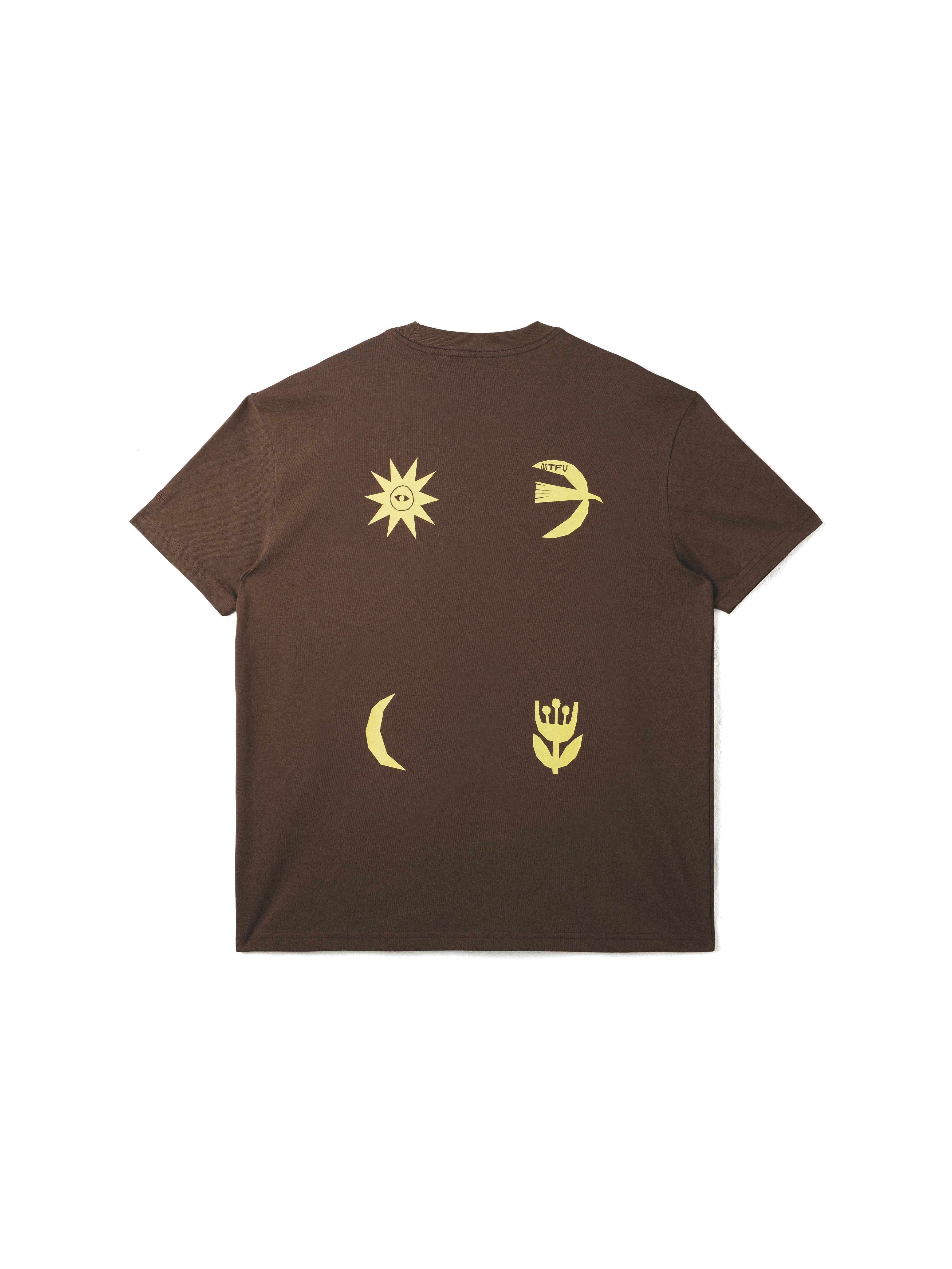 Sun Moon Flower Bird Illustration Cool-Feel Short Sleeve T-Shirt