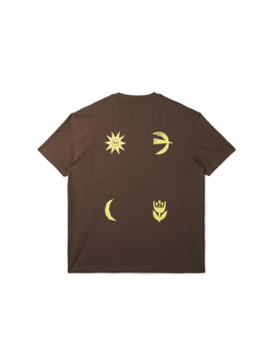 Sun Moon Flower Bird Illustration Cool-Feel Short Sleeve T-Shirt