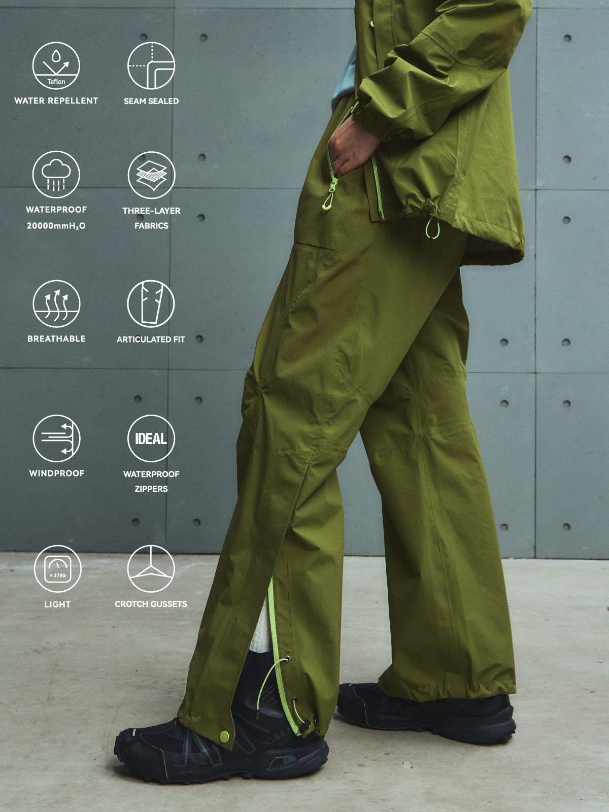 Color-Blocking Lightweight Taped Seam Hiking Pants