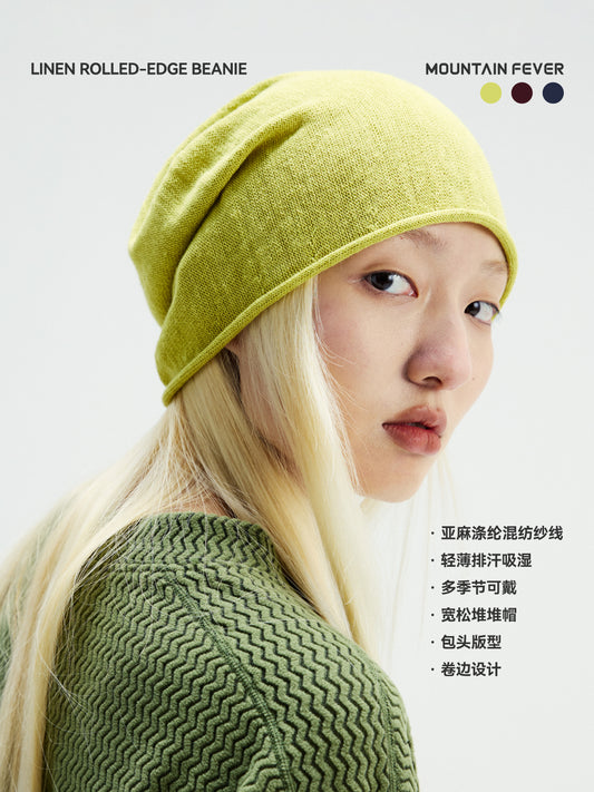 Loose Linen Cuff Knit Beanie