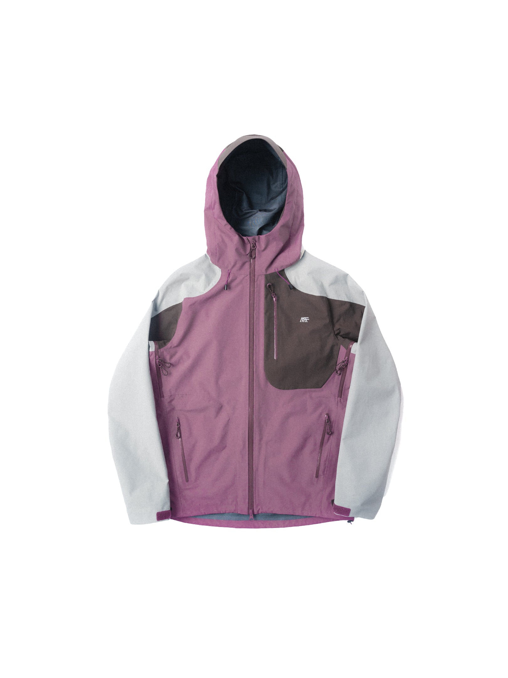 Asymmetric Color-Block Taped Seam Jacket with Strong Waterproof & High Breathability