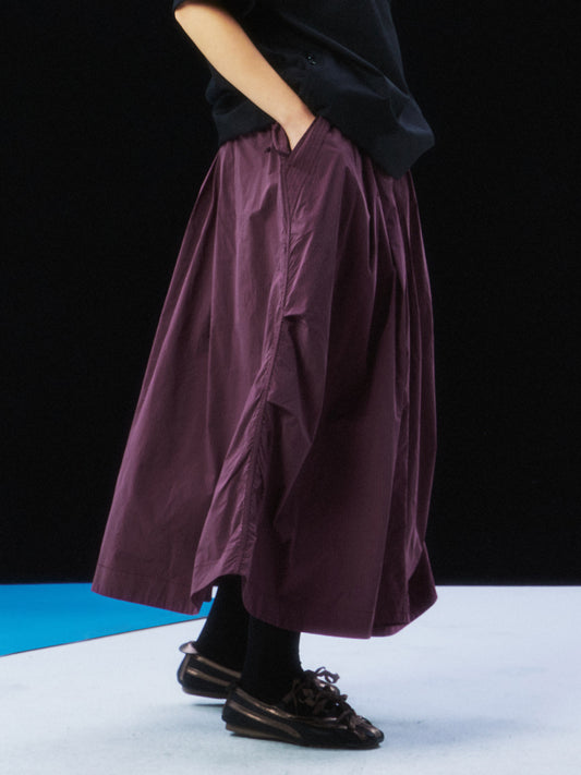 Belted Pleated Parachute Skirt