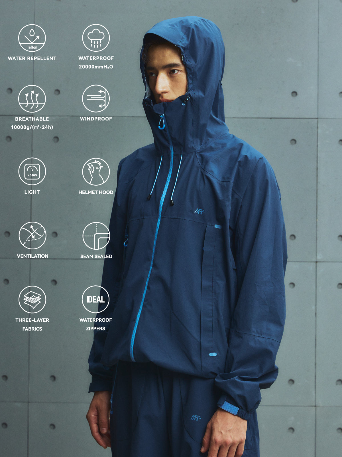 Color-Block Lightweight Taped Seam Shell Jacket