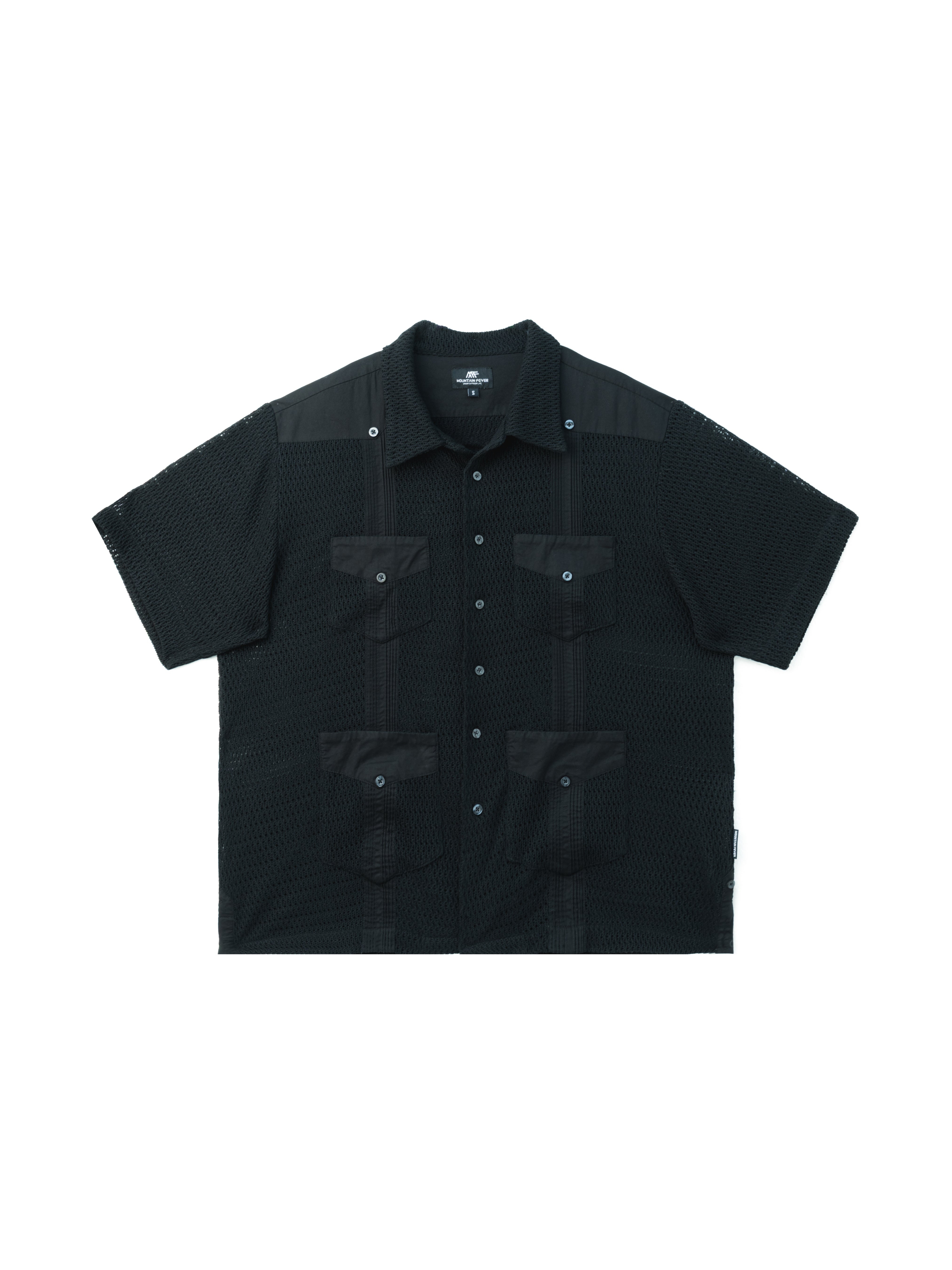Guayabera Lace Mesh Hole Shirt