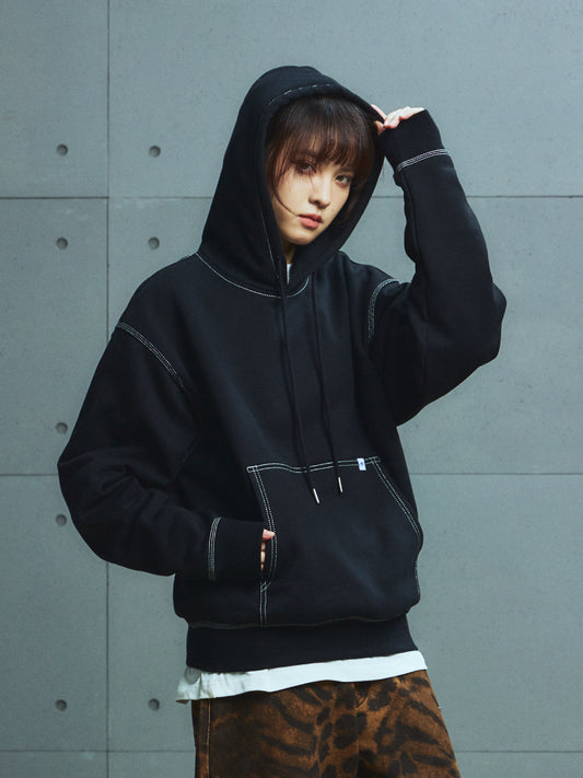 Embroidered Logo Heavyweight Fleece Hoodie Sweatshirt
