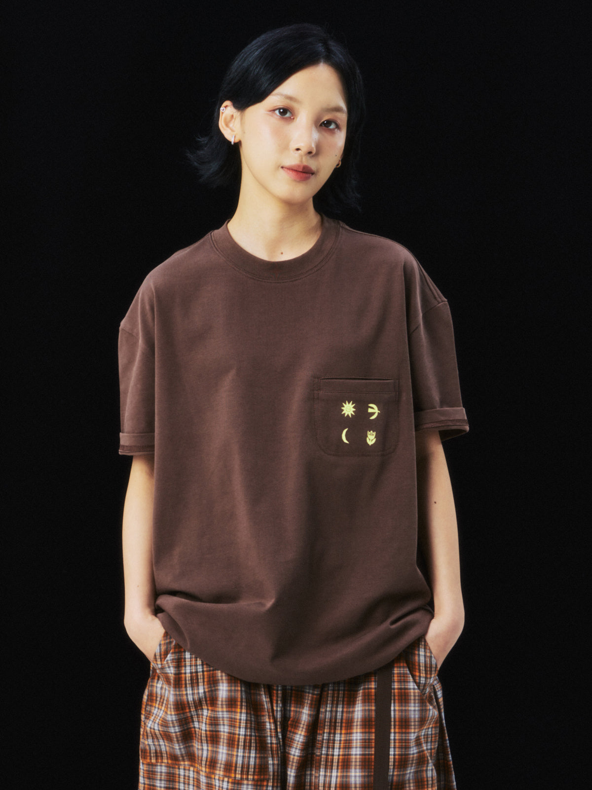 Sun Moon Flower Bird Illustration Cool-Feel Short Sleeve T-Shirt