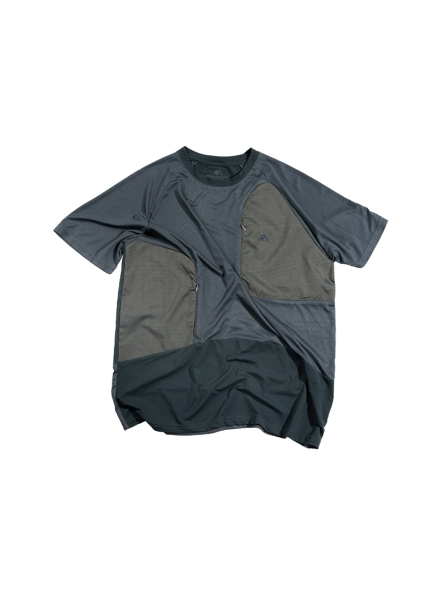 Asymmetric Quick-Dry Patchwork Cooling T-Shirt