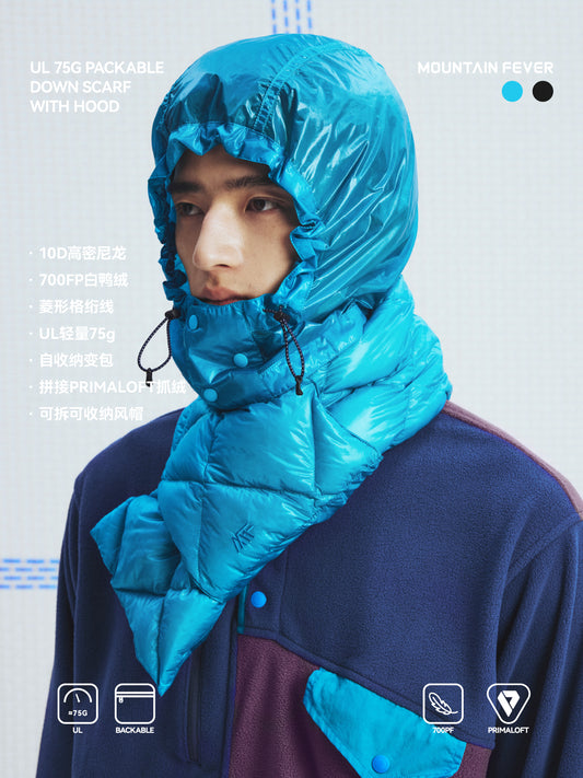 Detachable Hood Down Scarf