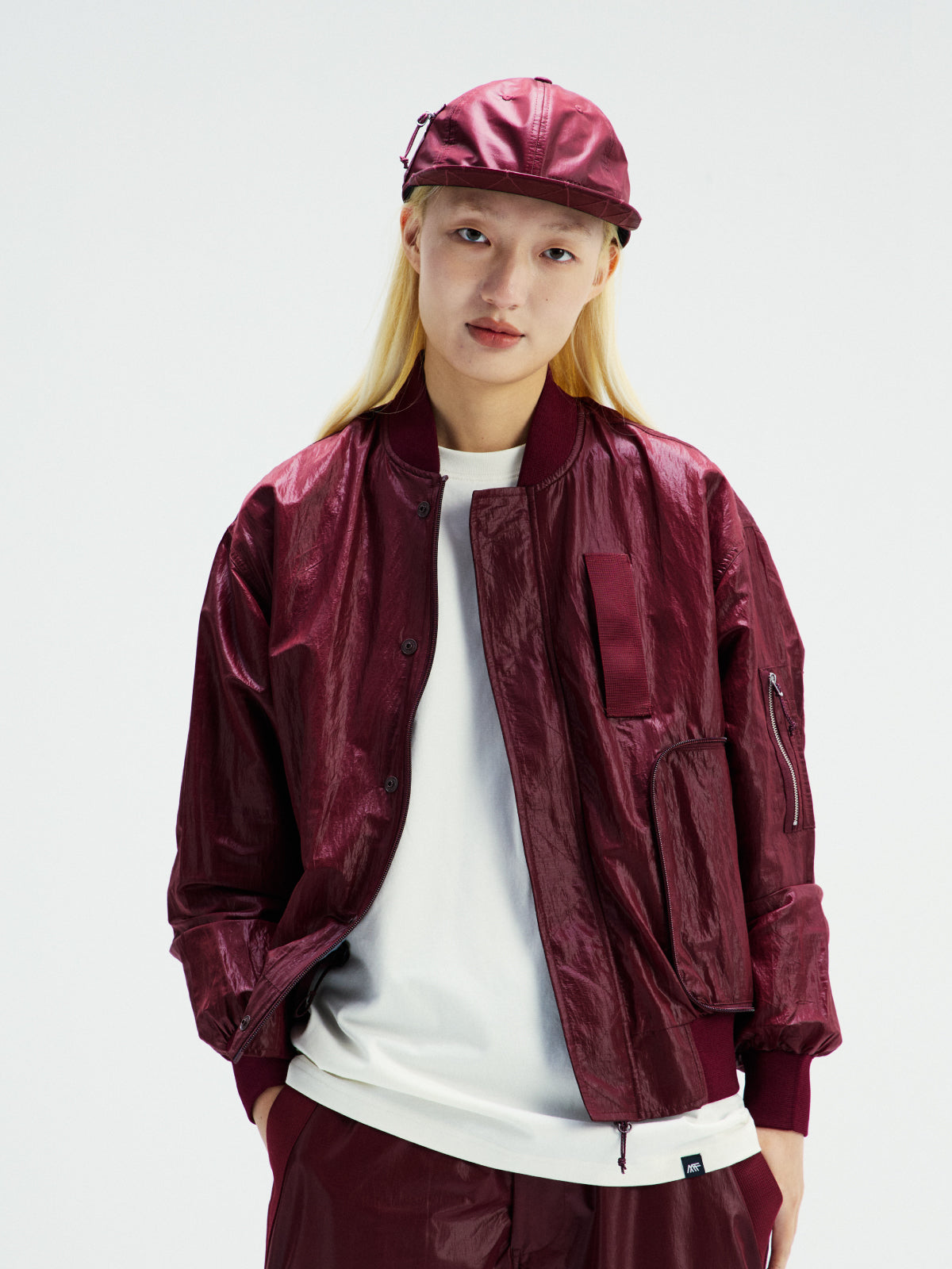 Light Metal Nylon MA-1 Convertible Jacket