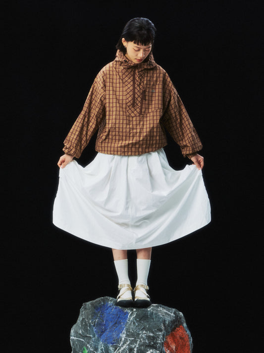 Belted Pleated Parachute Skirt