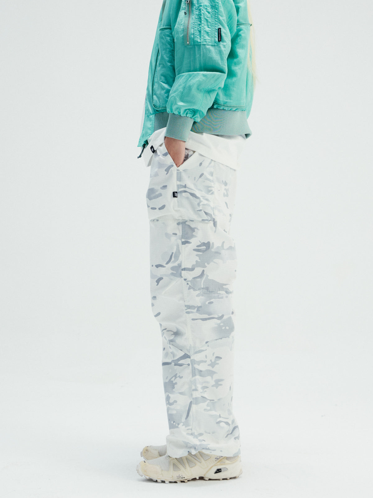 P43 Snow Camo Flared Pants