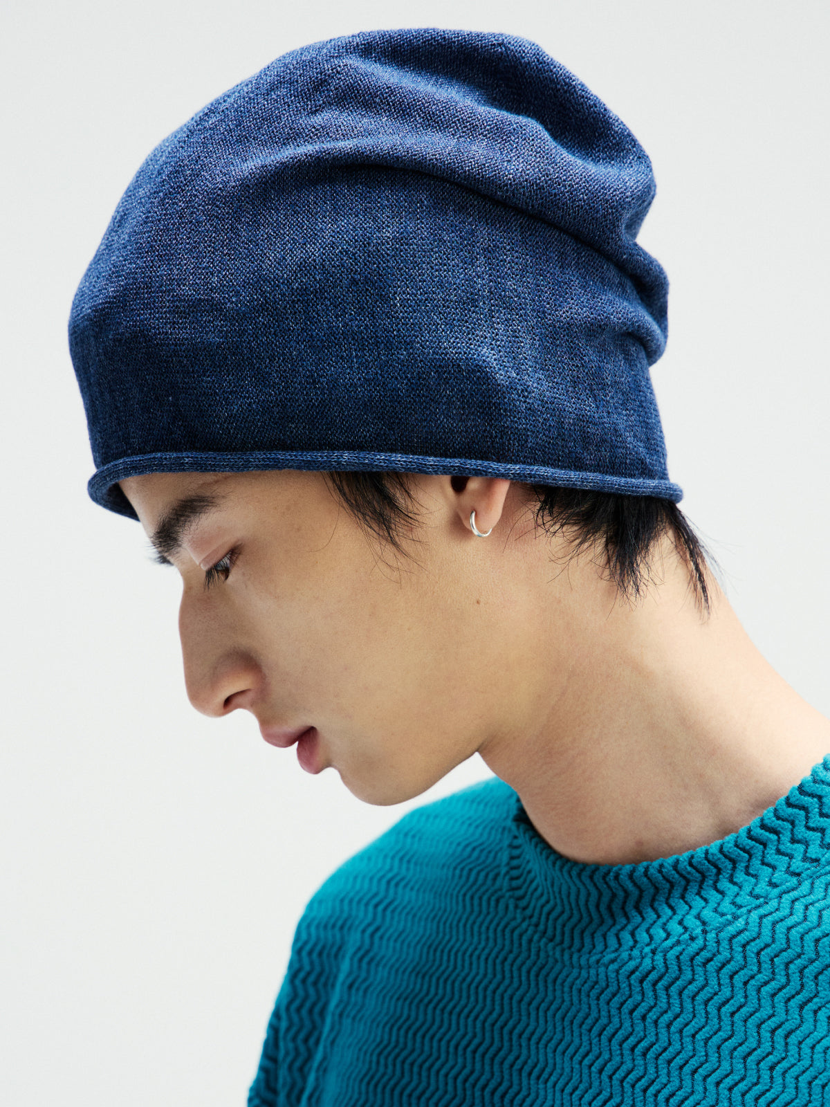 Loose Linen Cuff Knit Beanie
