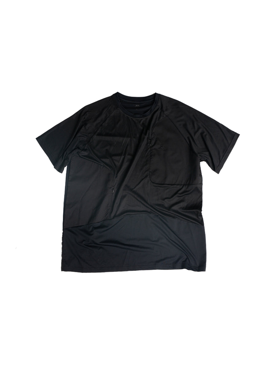 Asymmetric Quick-Dry Patchwork Cooling T-Shirt