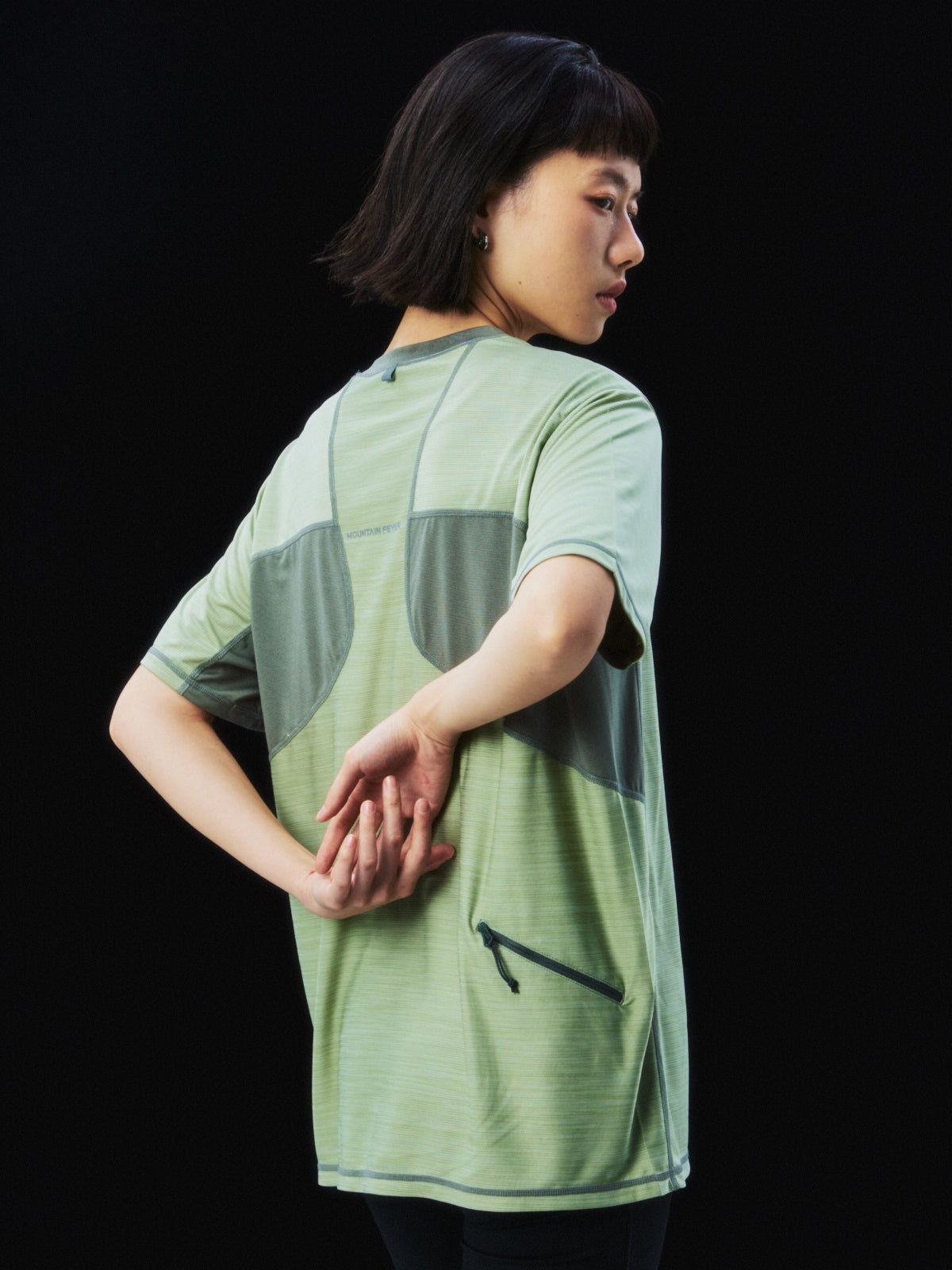 Seamless Color-Blocked Quick-Dry Short Sleeve