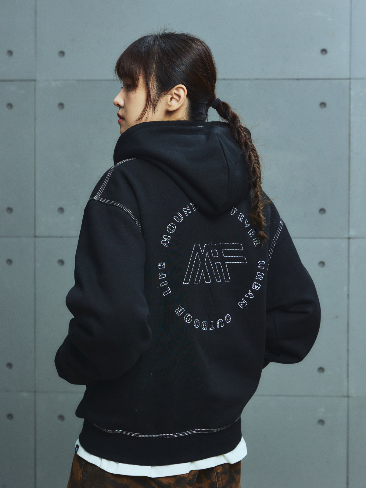 Embroidered Logo Heavyweight Fleece Hoodie Sweatshirt
