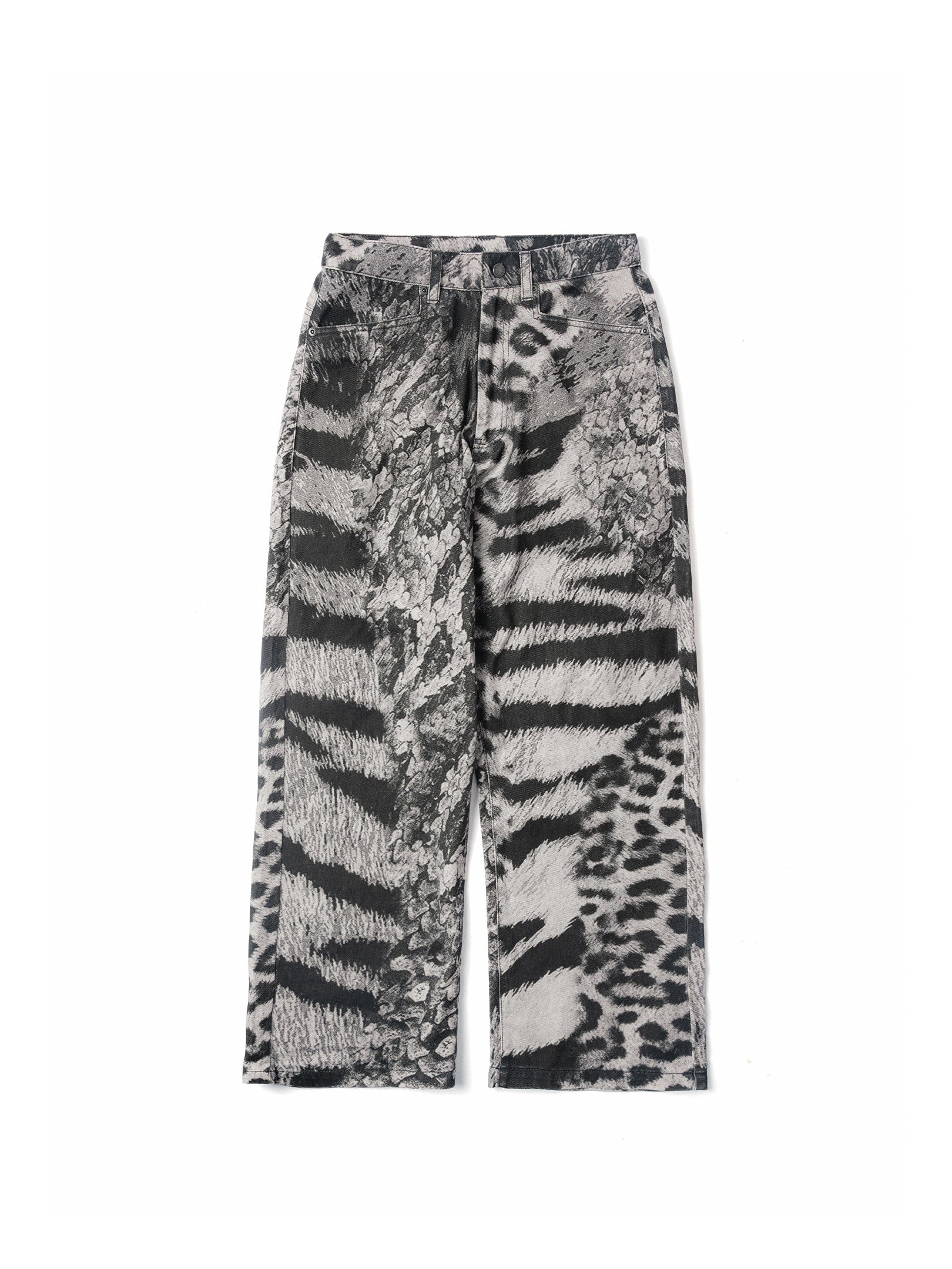 Animal Print Denim Pants