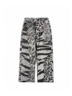 Animal Print Denim Pants