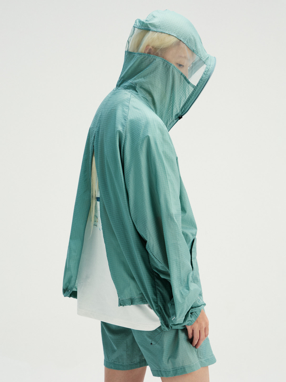 Lightweight Semi-Clear Grid Hood Jacket