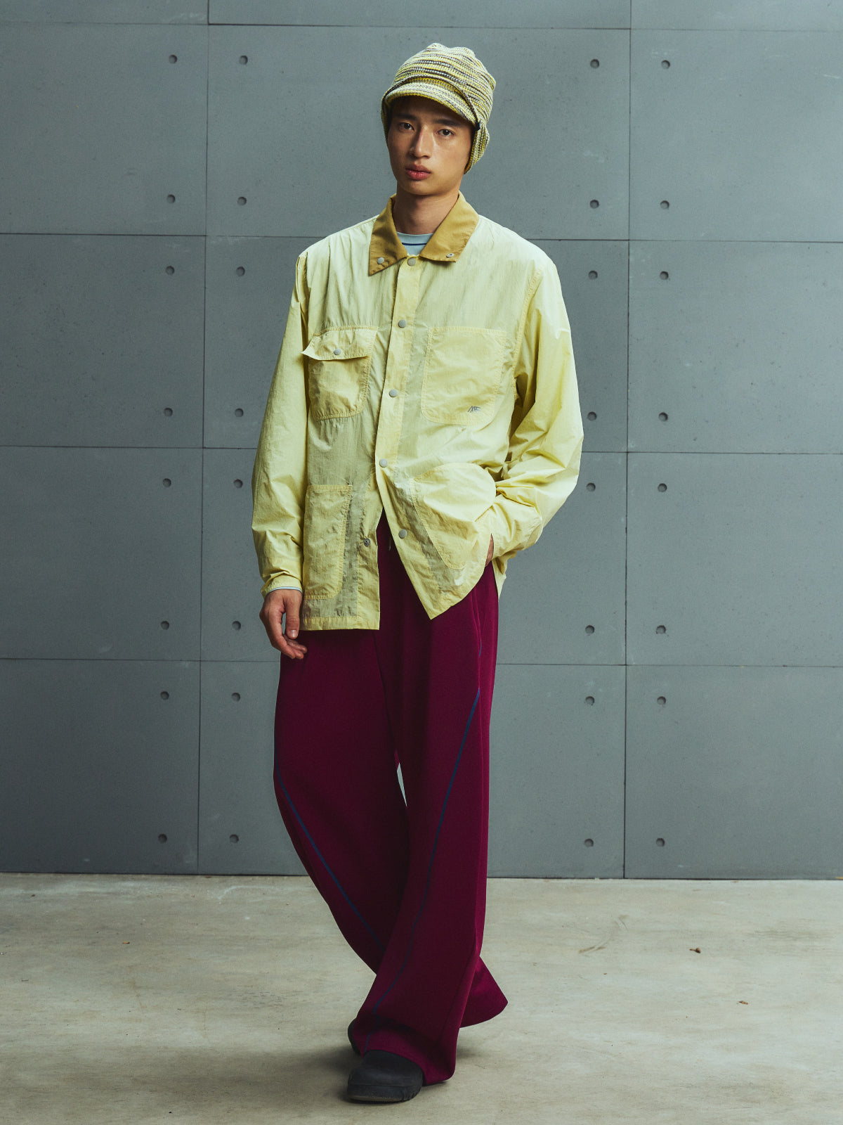 Color-Blocking Topstitch Kukri Sports Pants