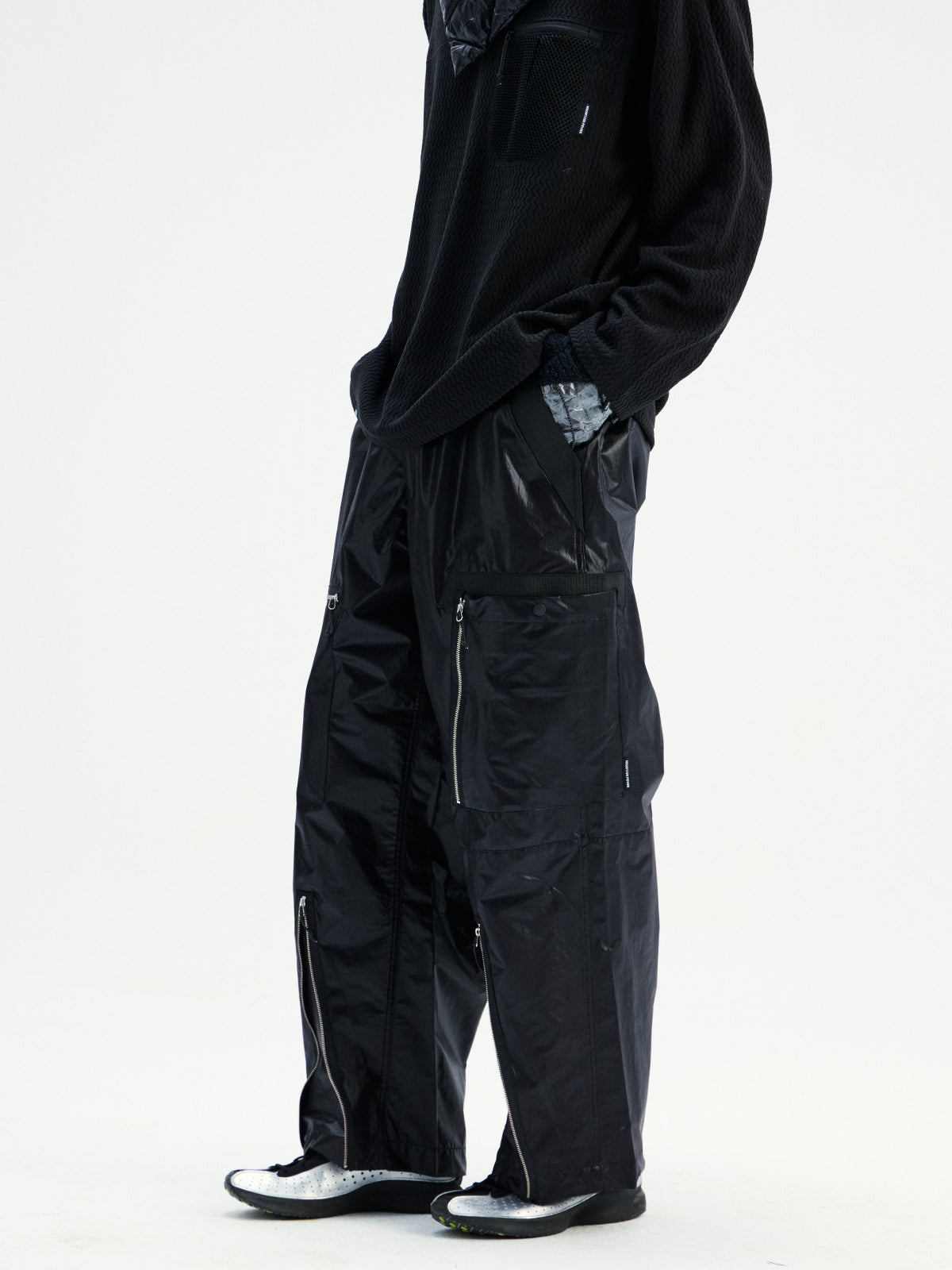 Light Metal Nylon Parachute Pants