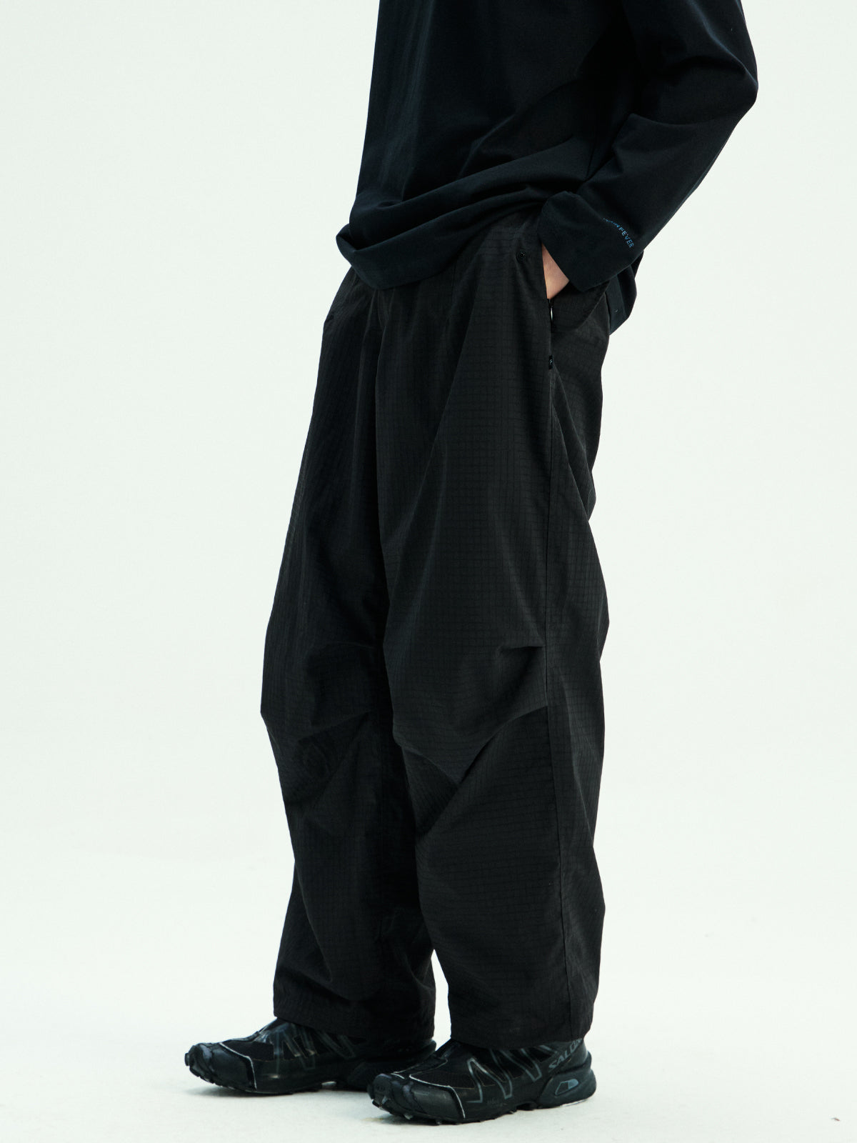 Grid Texture Paratrooper Pants