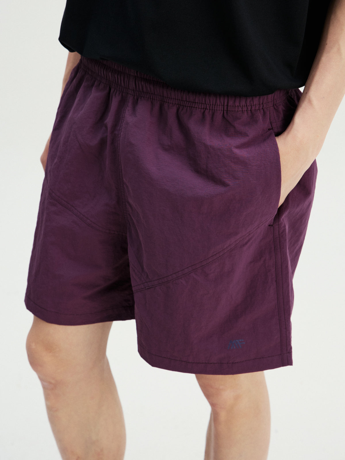 Diagonal Spliced Packable Shorts