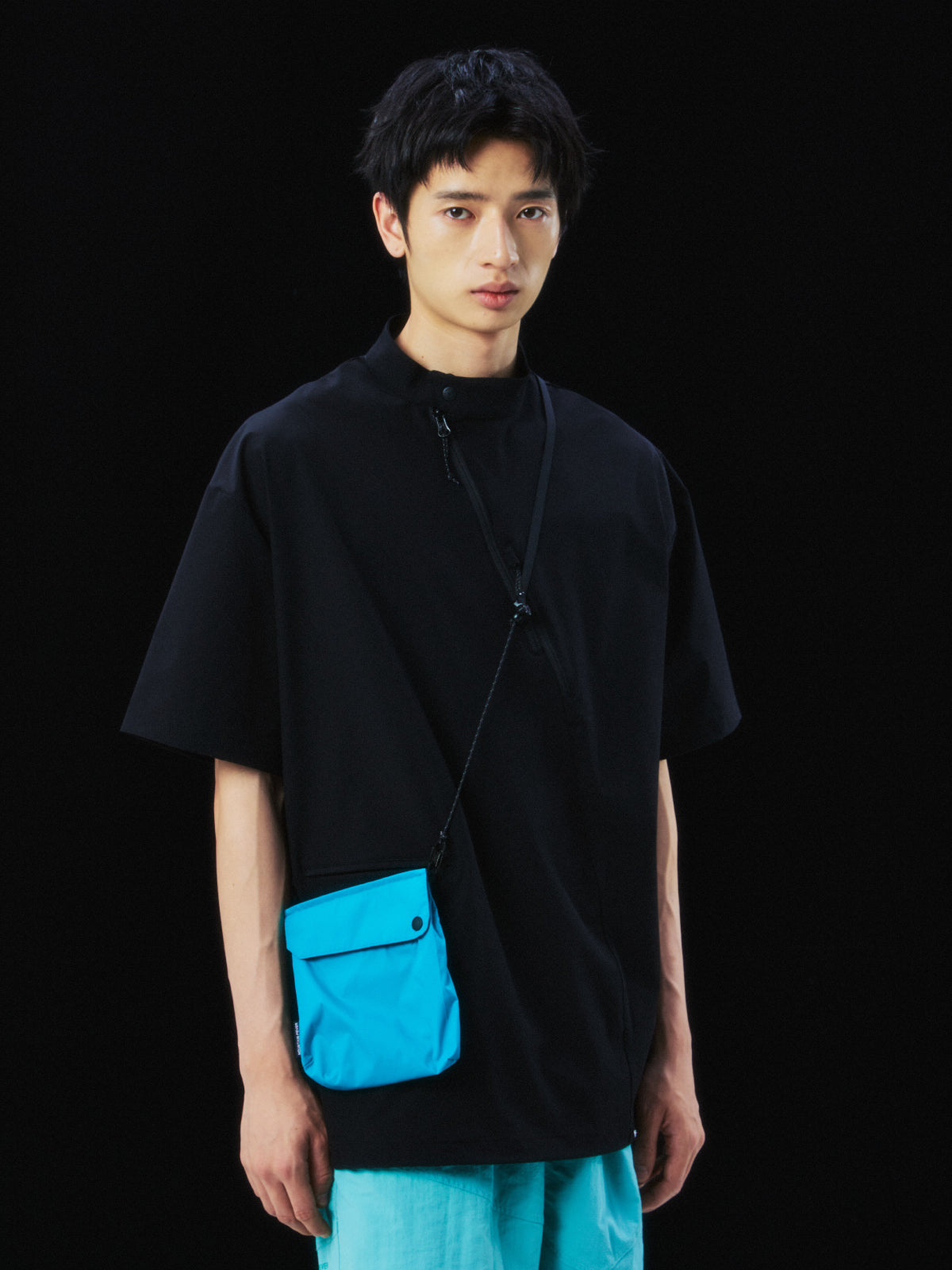 3M Reflective Quick-Dry Detachable Pocket High-Neck Short-Sleeve Shirt