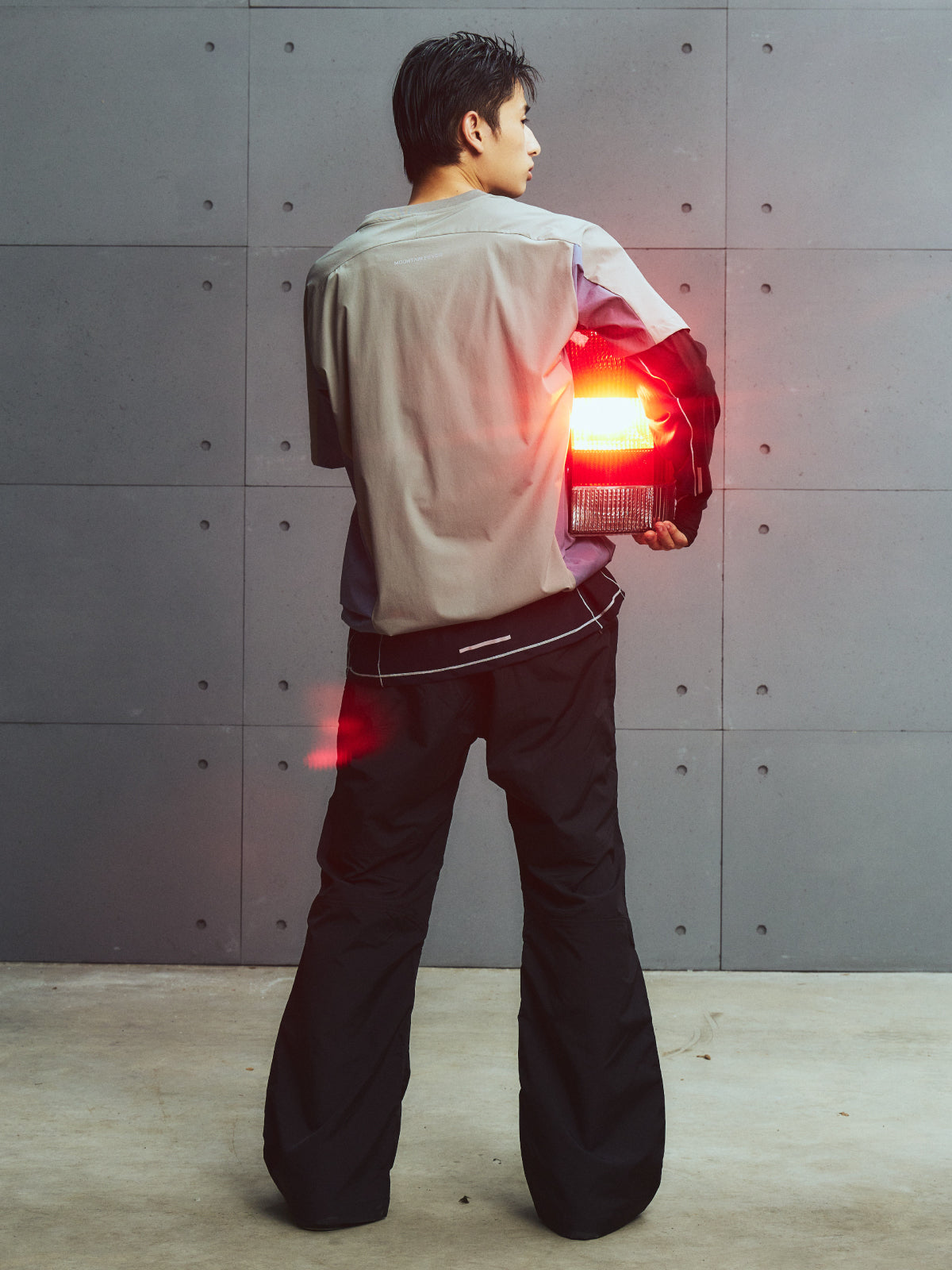 Color-blocked Double Waistband Flared Hiking Pants