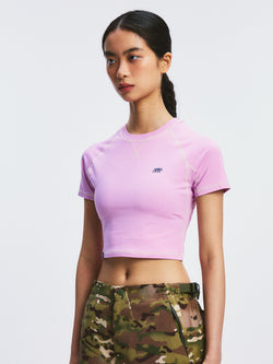Color-blocked Solid Color Women's T-shirt