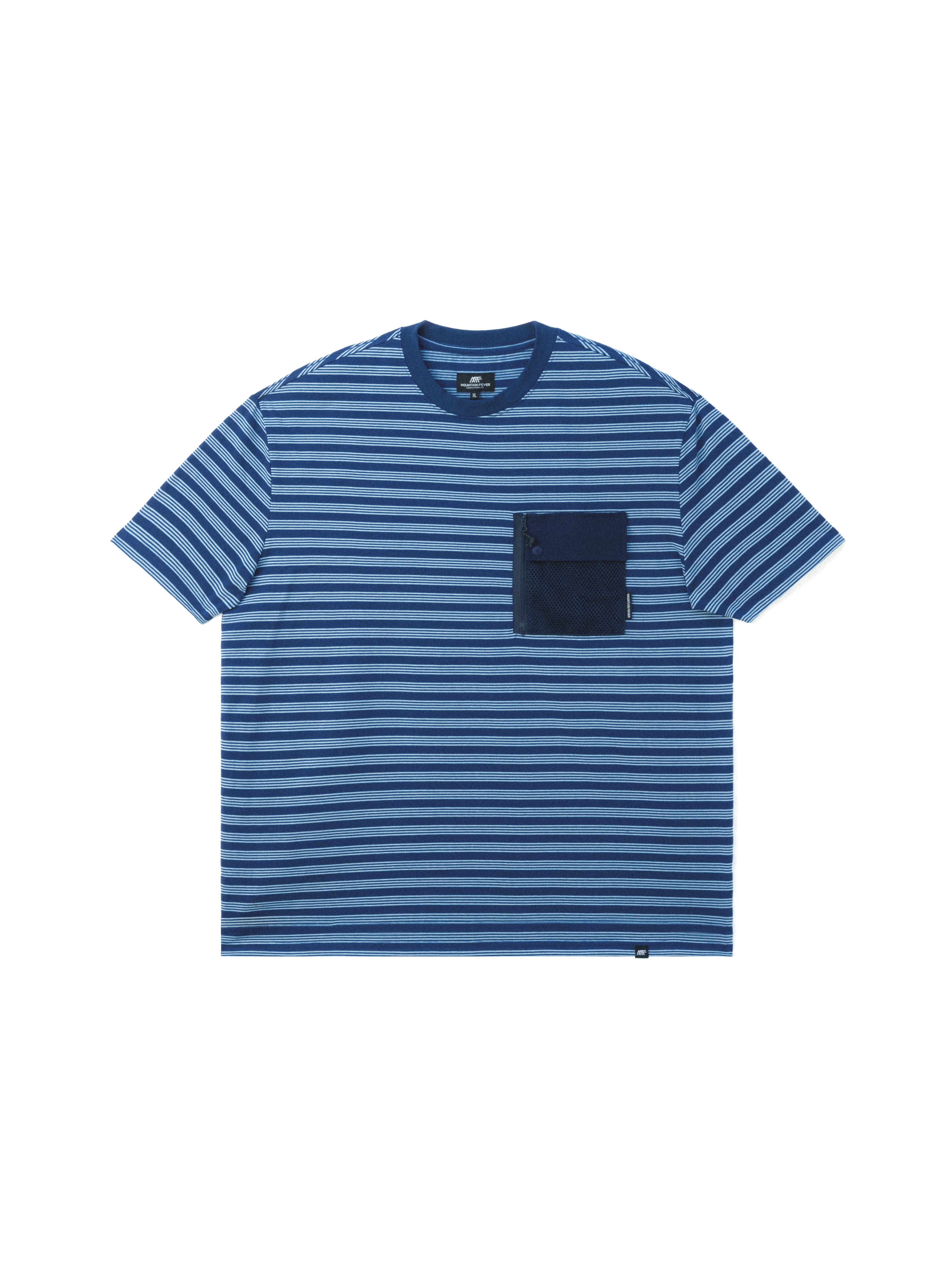 Fine stripe mesh short sleeve TEE
