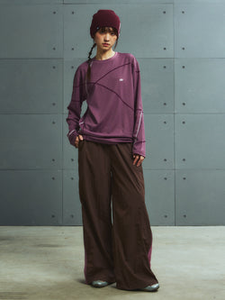 Color-blocked Zip Slit Pants