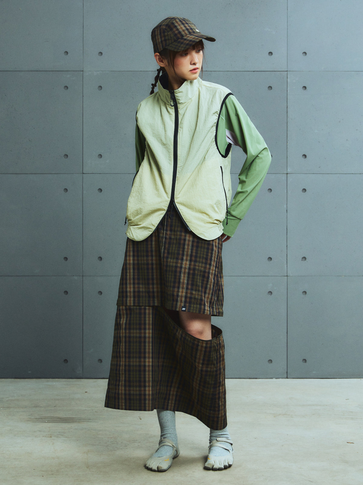 Detachable Plaid Skirt