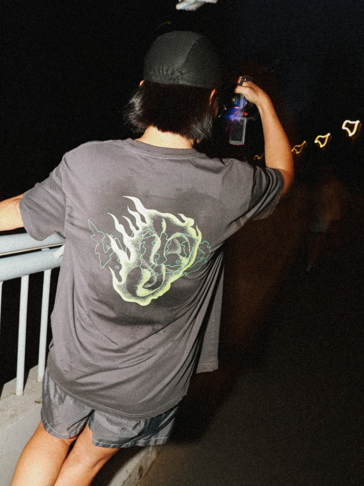 MOUNTAINFEVER X PLAYER Flame Print Washed Cool Touch Short Sleeve Tee
