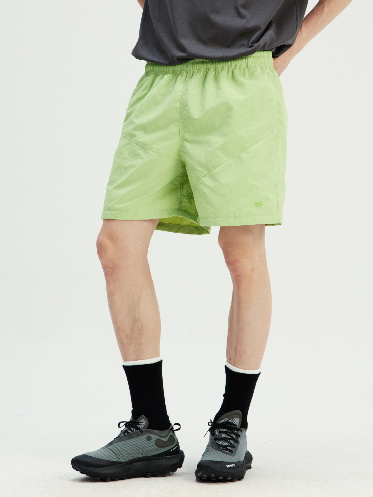 Diagonal Spliced Packable Shorts