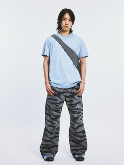 Tiger stripe camouflage flare pants