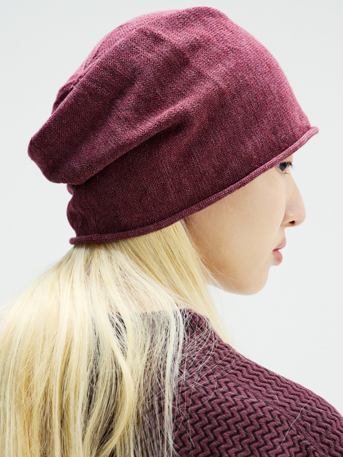 Loose Linen Cuff Knit Beanie
