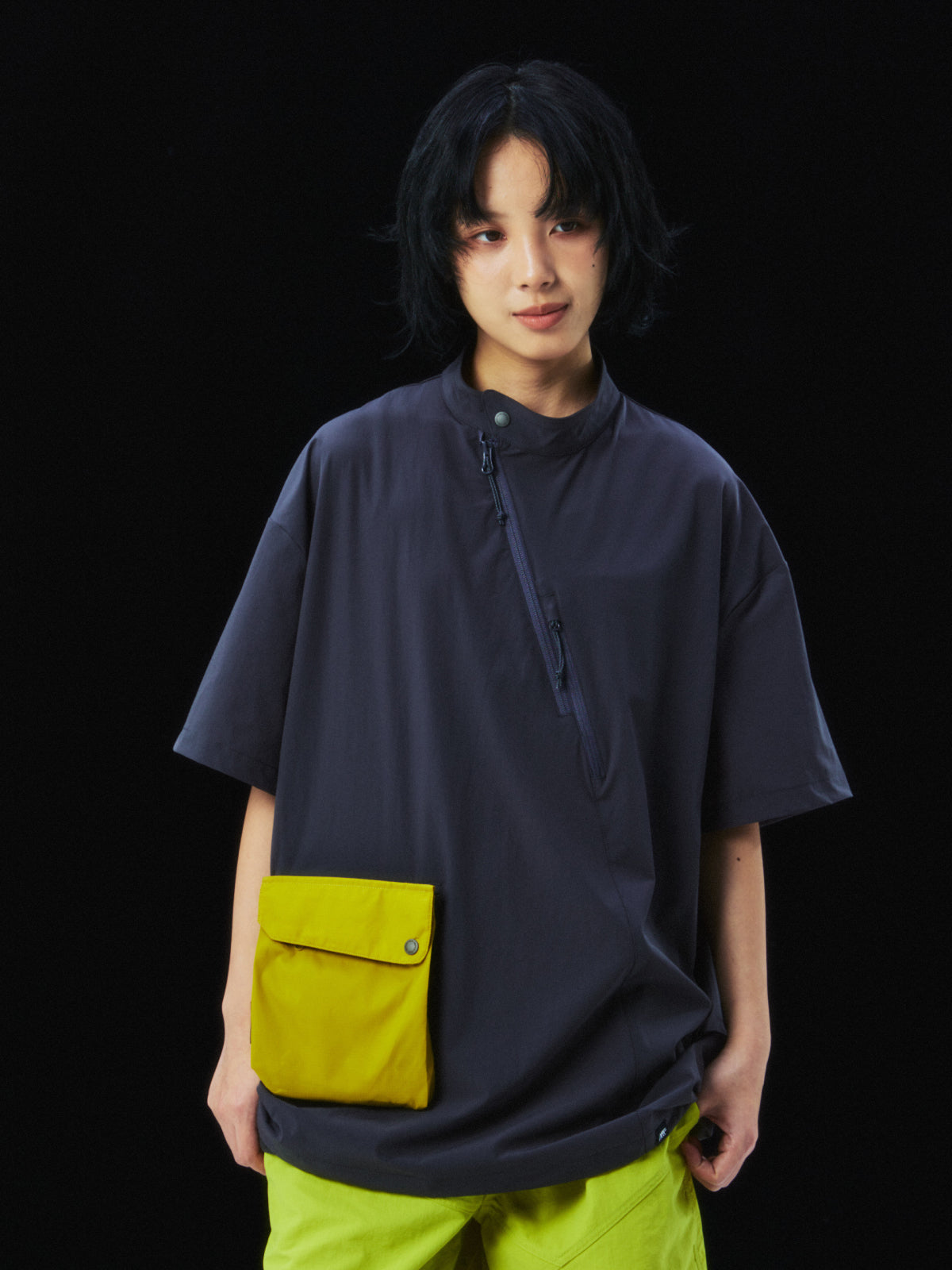 3M Reflective Quick-Dry Detachable Pocket High-Neck Short-Sleeve Shirt