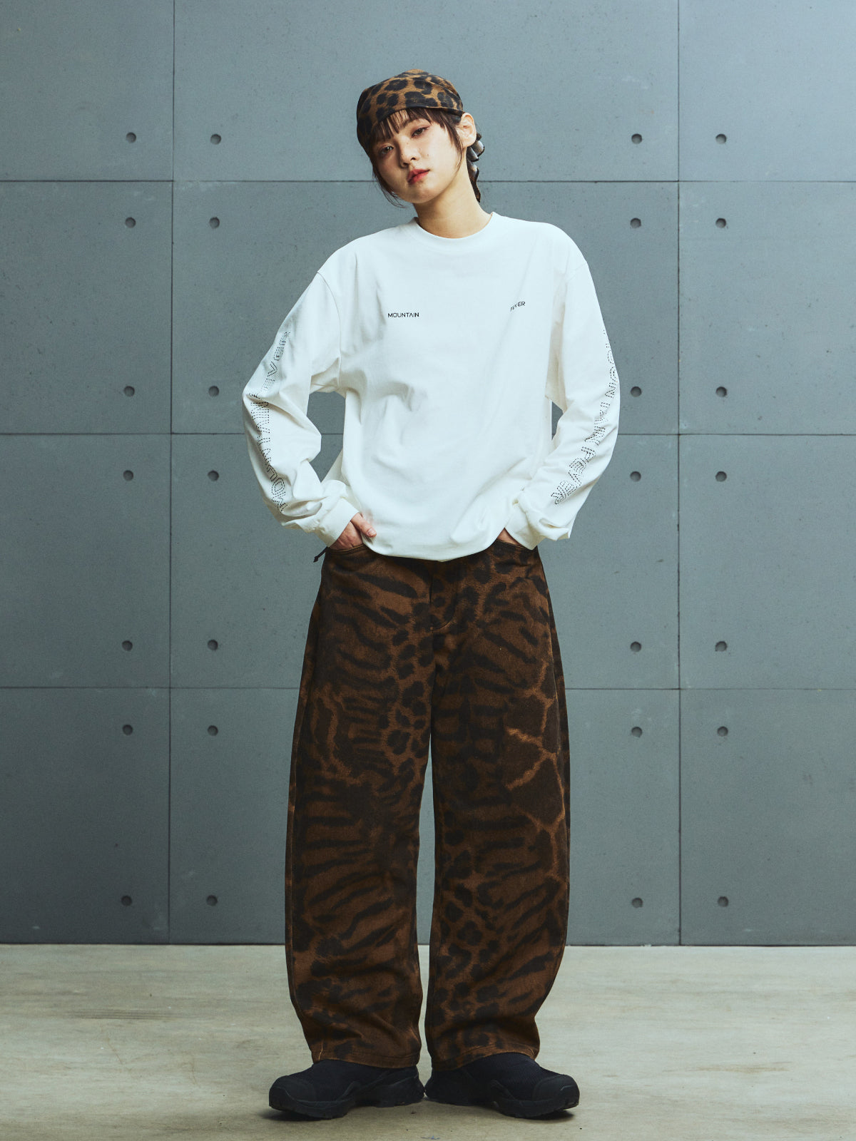 Animal Print Denim Pants