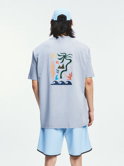 Surf Color Block Illustration Short Sleeve Tee