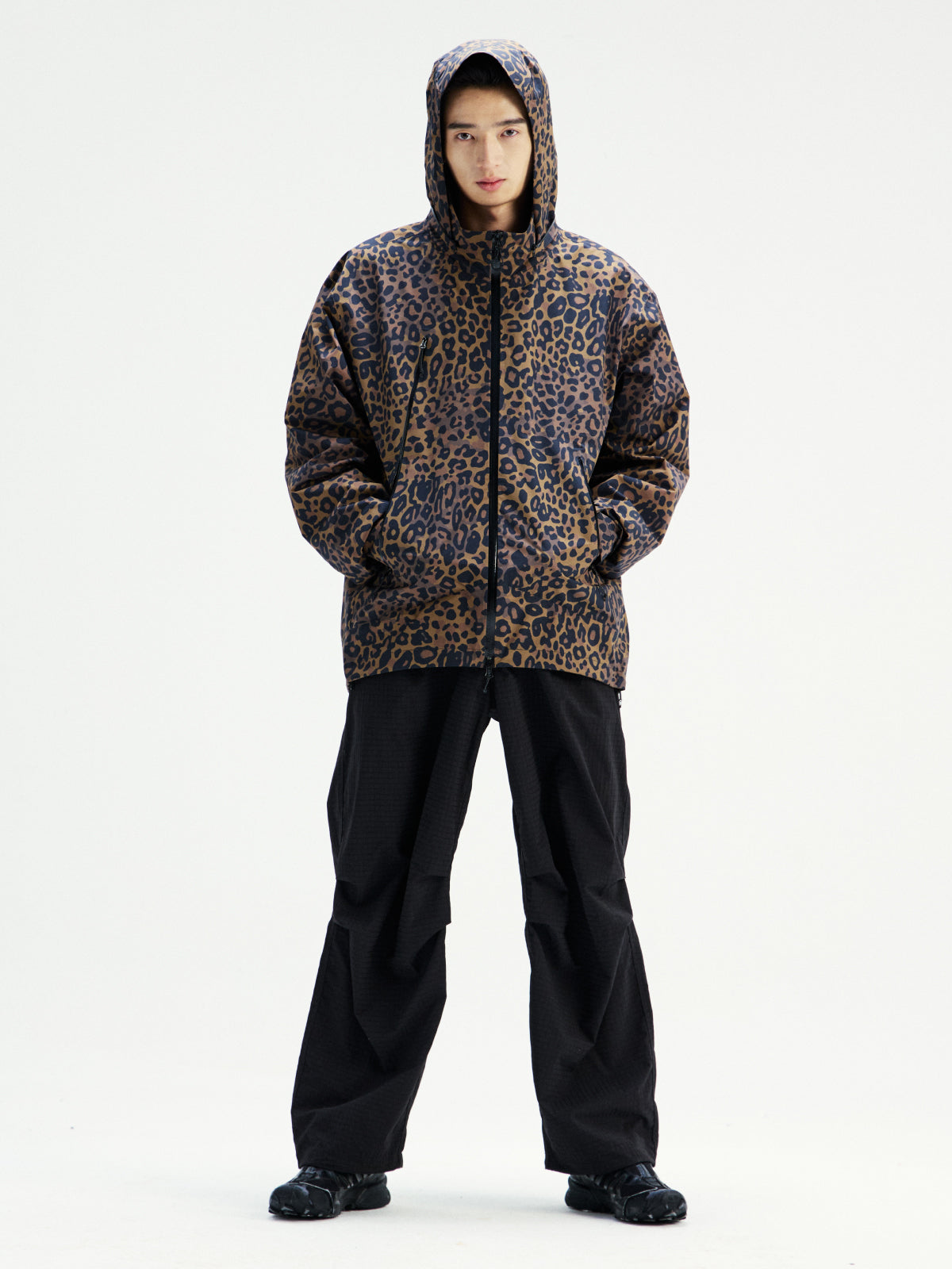 Grid Texture Paratrooper Pants