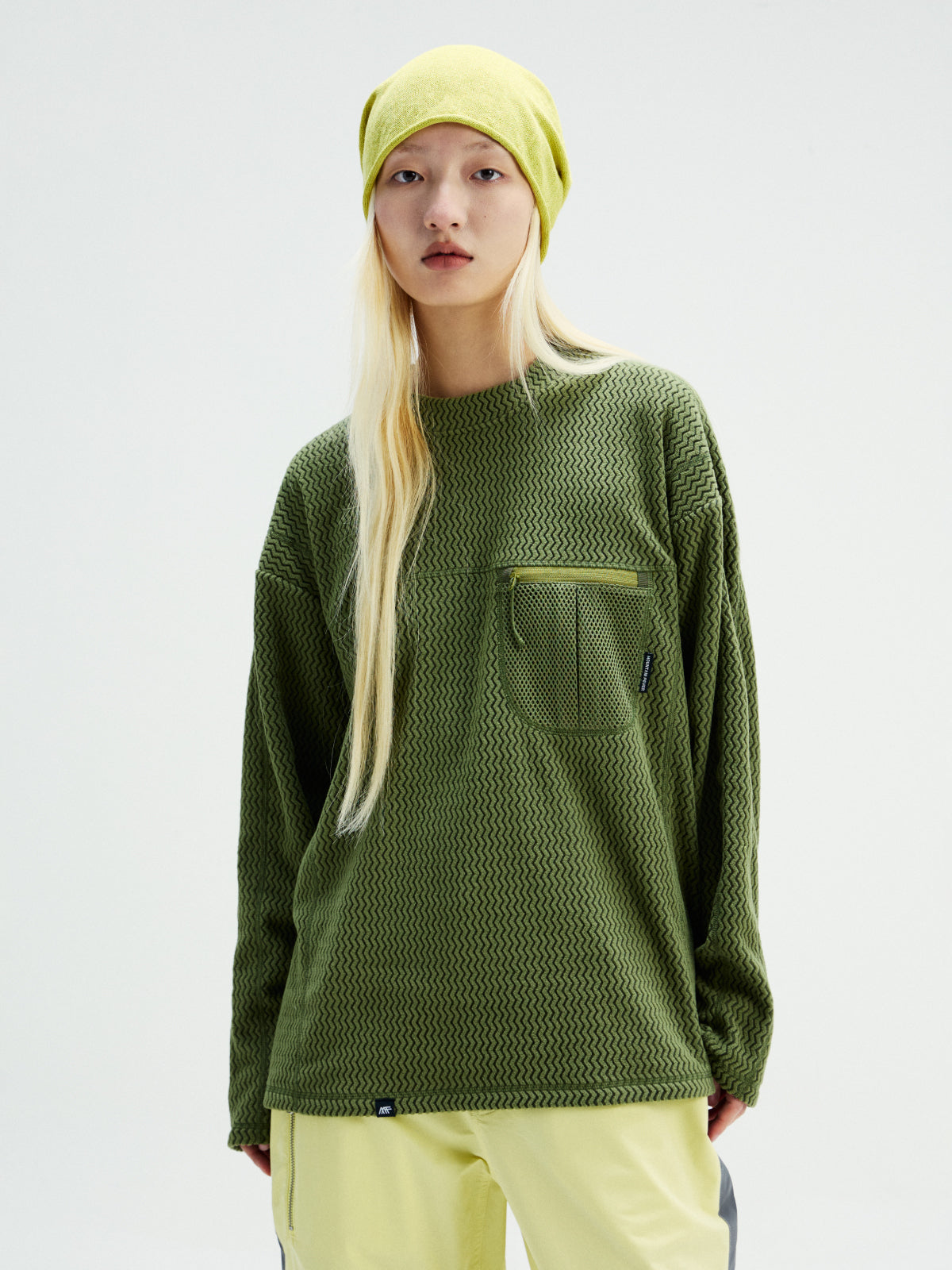 Sawtooth Fleece Mid‑Neck Pullover