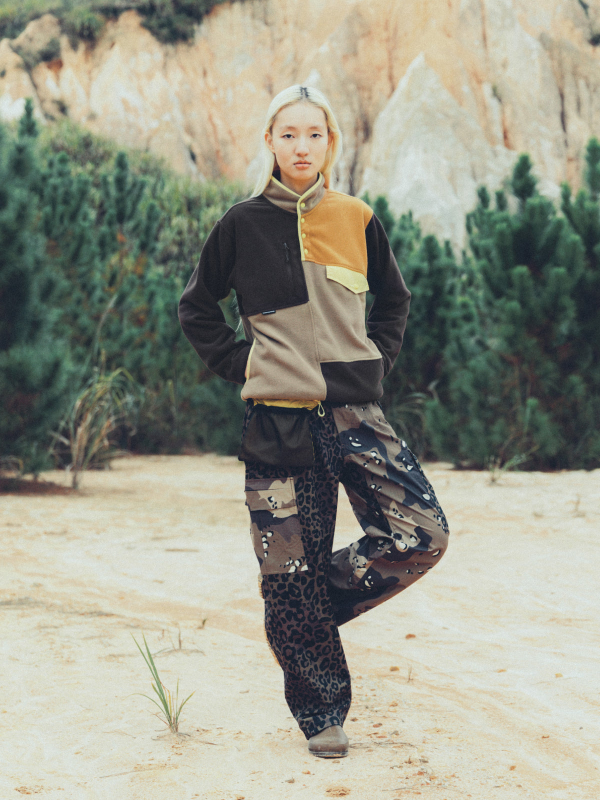 Color Block Fleece Pullover